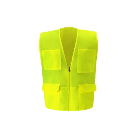 2W INTERNATIONAL Multi-Pocket Safety Vest, 3X-Large, Lime 8048-B 3XL